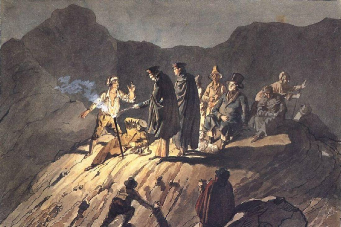 Karl Bryullov. The participants of the expedition to Vesuvius