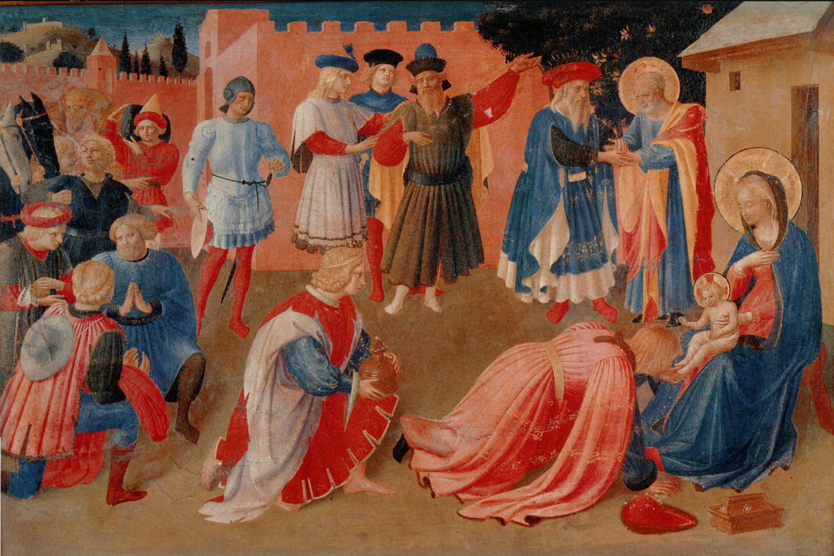 Fra Beato Angelico. Linayolskaya tabernacle. Fragment: Adoration of the Magi