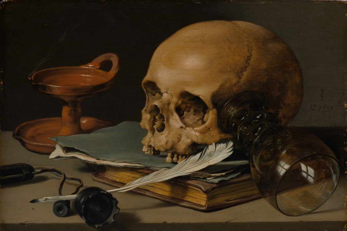 Pieter Claesz. Still Life with a Skull and a Writing Quill