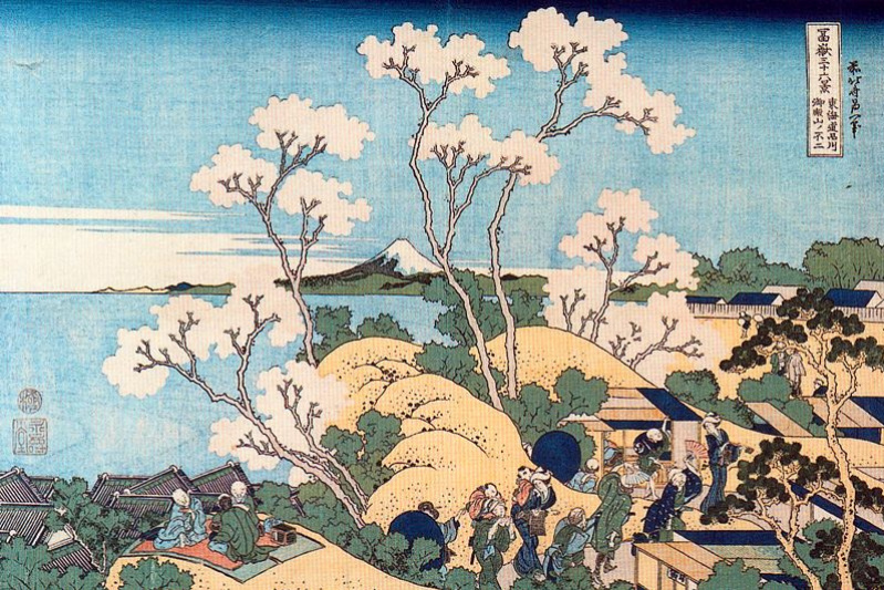 Katsushika Hokusai. Fuji from the mountain Gotenyama river Shinagawa