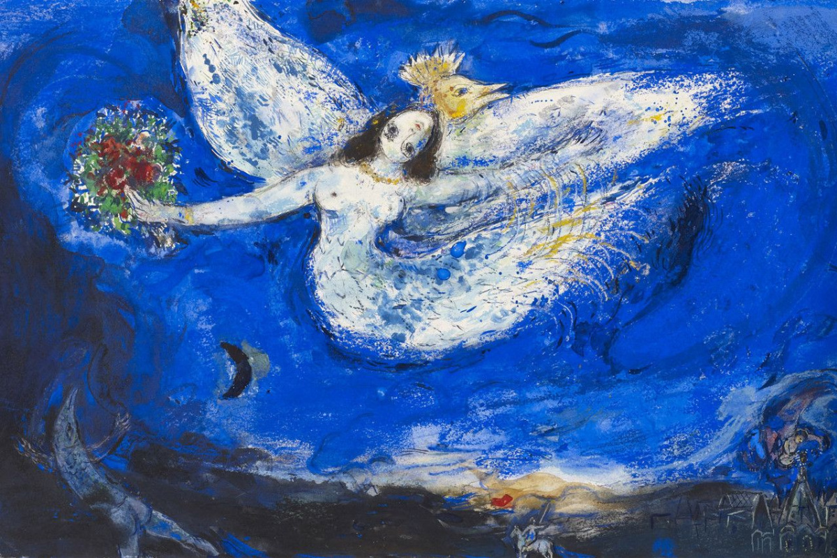 Marc Chagall. 纽约芭蕾舞剧“火鸟”的幕布草图