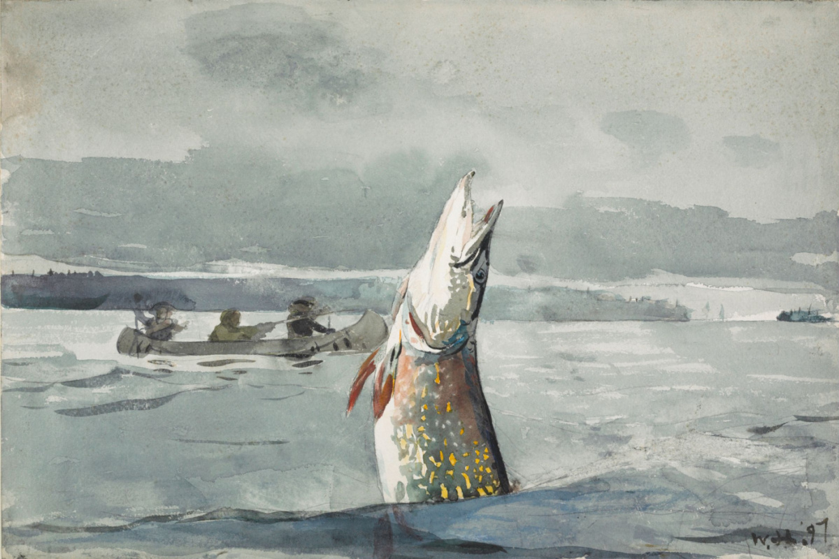 Winslow Homer. Pike on lake St. John