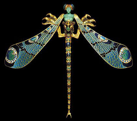 René Lalique. Dragonfly Woman corsage brooch, fragment. Ca. 1903