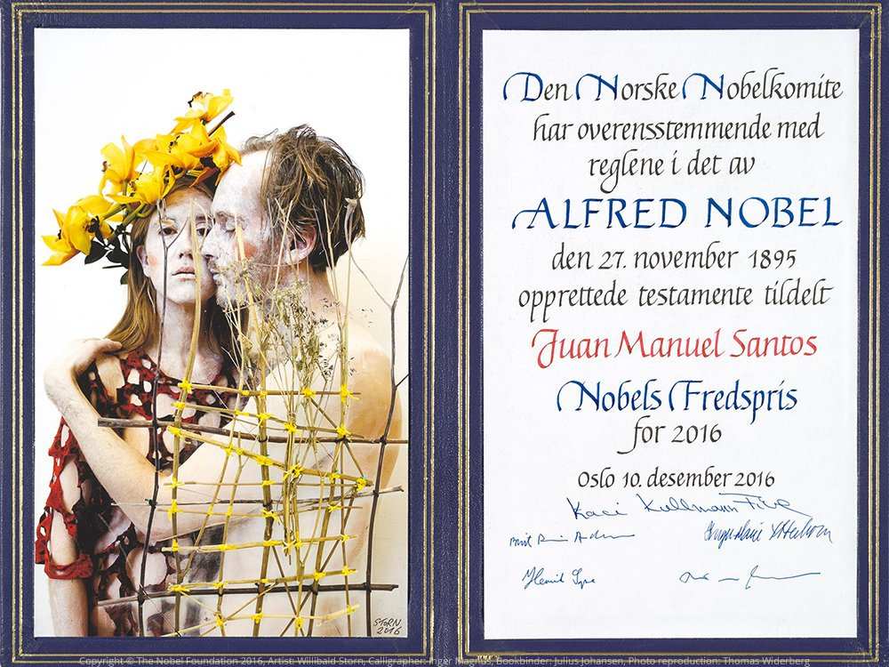 Nobel diplomas: unique art for beautiful minds