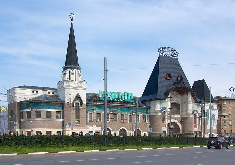 Главный фасад здания Ярославского вокзала в Москве. Архитекторы Роман Кузьмин, Федор Шехтель, 1880-1