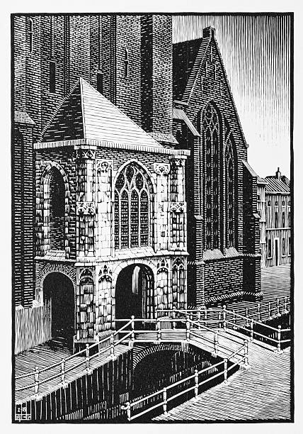 Maurits Cornelis Escher. Entrance to Oud Kirk, Delft