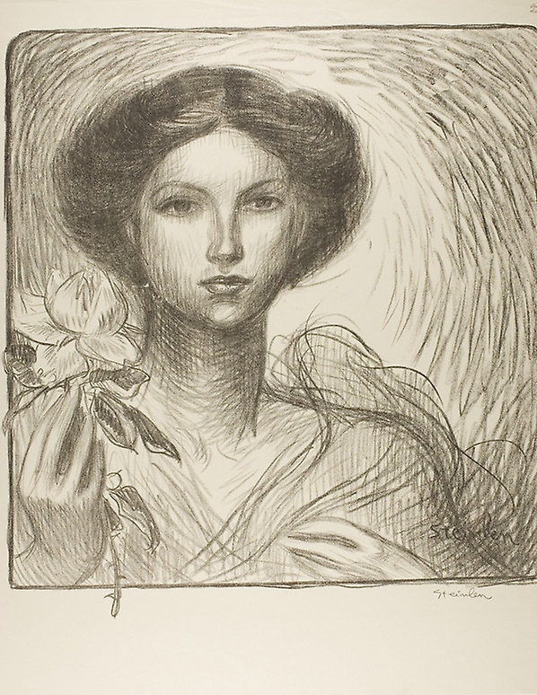 Theophile-Alexander Steinlen. The girl with the flower. The project for the Billboard of the exhibition of French art in Krefeld