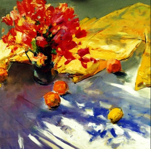 Alexander Vladimirovich Gorbikov. Bouquet and oranges.