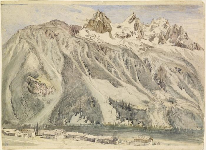 John Ruskin. Chamonix mountain peaks