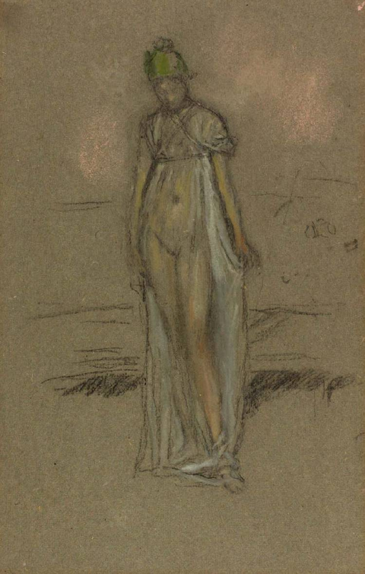 James Abbot McNeill Whistler. Girl in green hat and white tunic