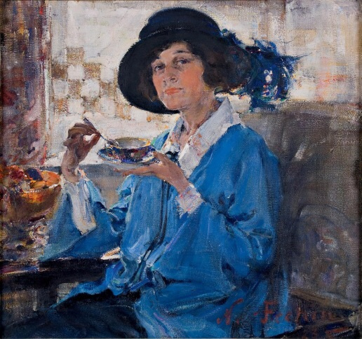 Nicolai Fechin. Tea in Santa Monica (Portrait of Mrs. Krag).
