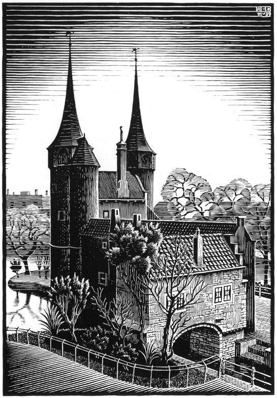 Maurits Cornelis Escher. East Gate, Delft