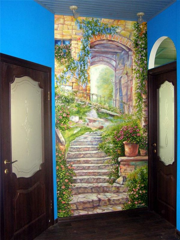 Віталій Бигич. Painted wall-a ladder.