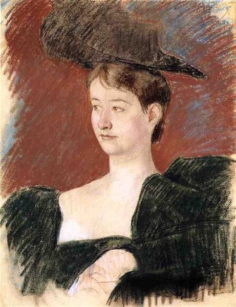 Mary Cassatt. Portrait of young woman in green