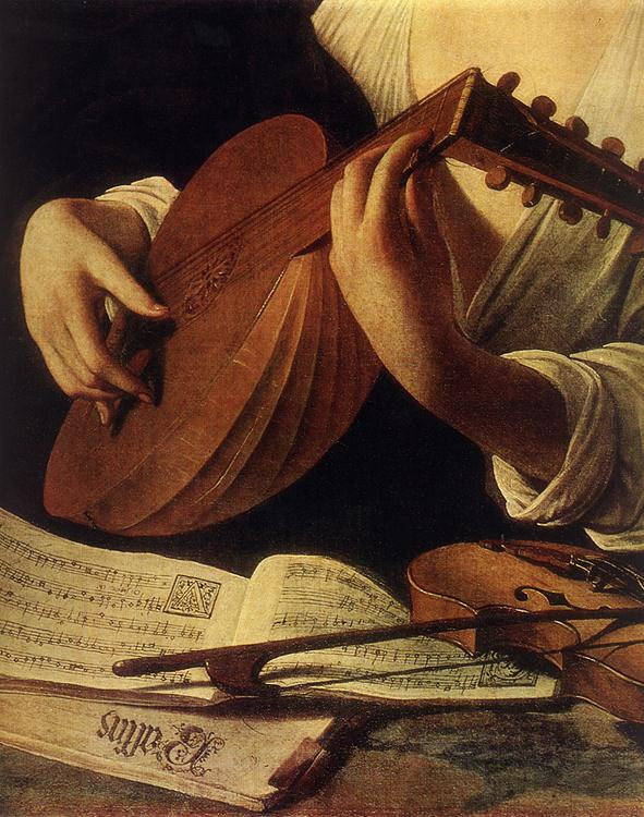 Michelangelo Merisi de Caravaggio. Lute player. Fragment