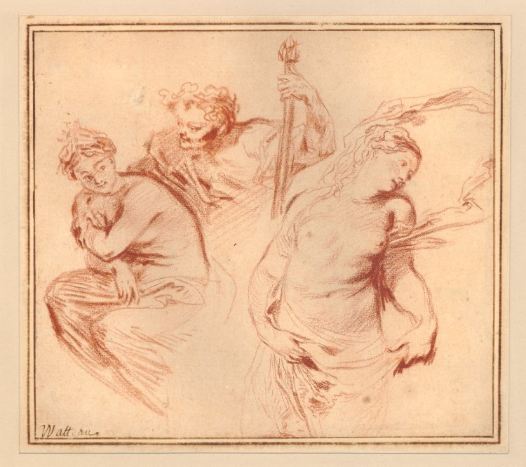 Antoine Watteau. Ariadne, Bacchus and Venus