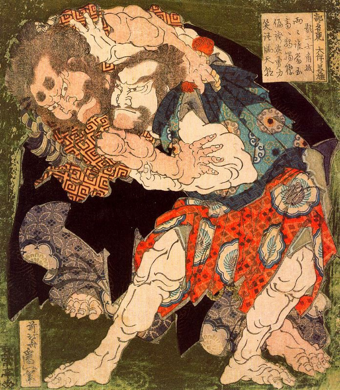 Katsushika Hokusai. Sumo Wrestlers