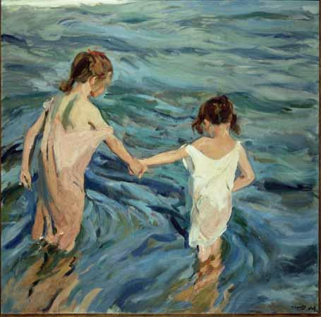 Girls in the sea