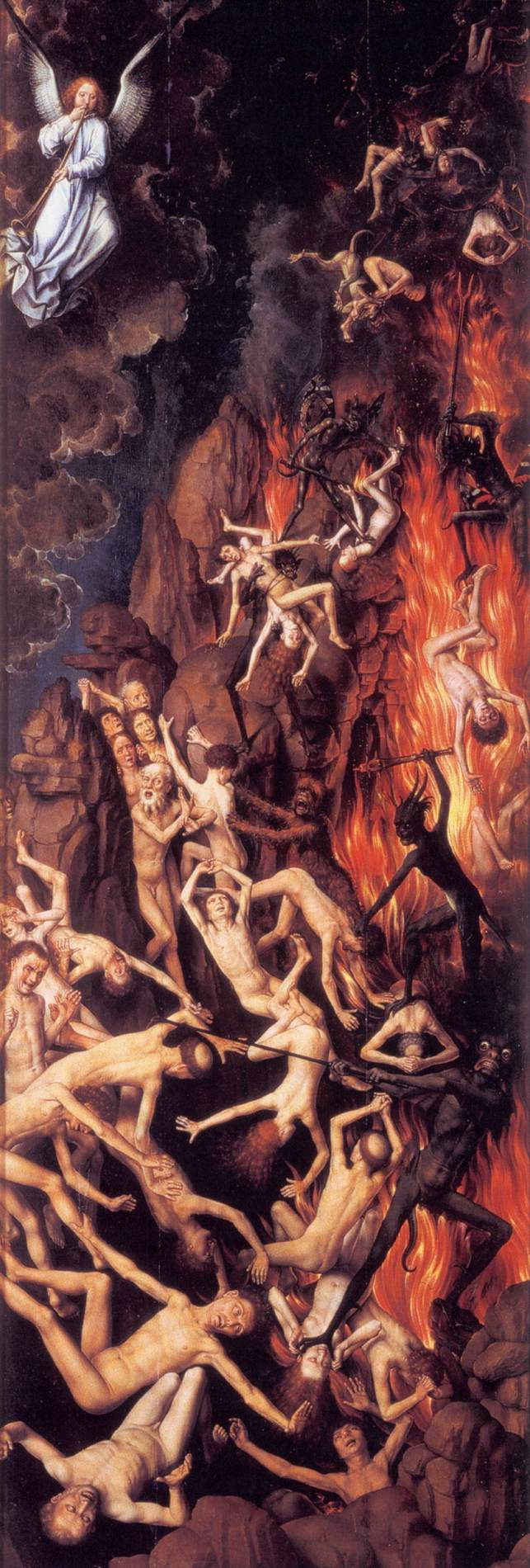 Hans Memling. Judgment. Triptych. Right wing: the overthrow of the sinners in hell