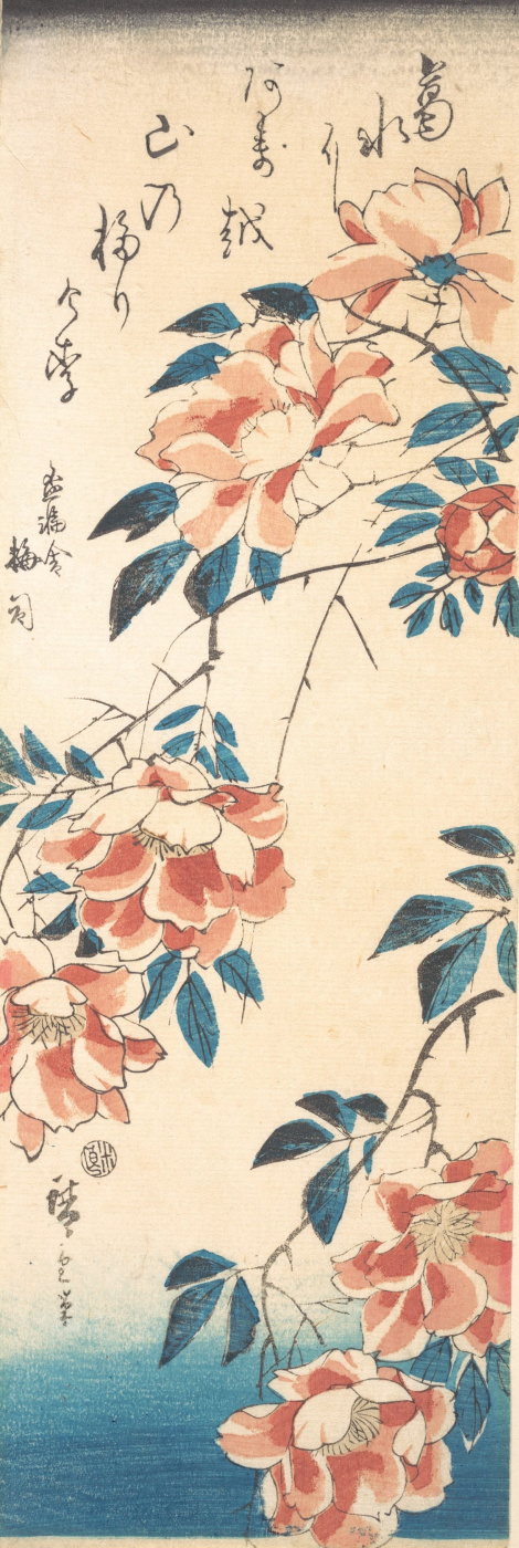 Utagawa Hiroshige. Rose selvatiche sul fiume