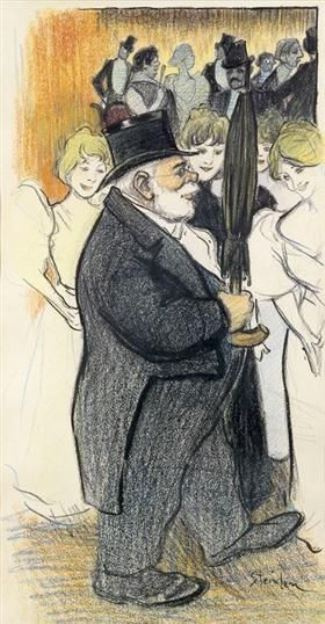 Theophile-Alexander Steinlen. Gentleman with umbrella