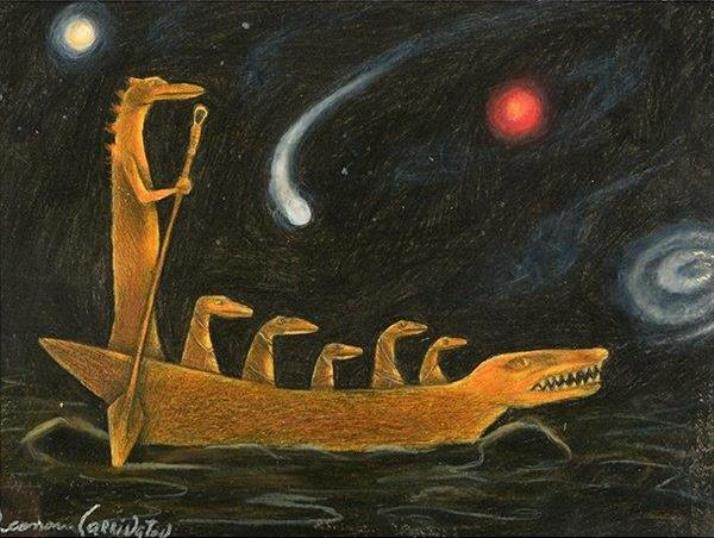 Leonora Carrington. Swimming. Sketch