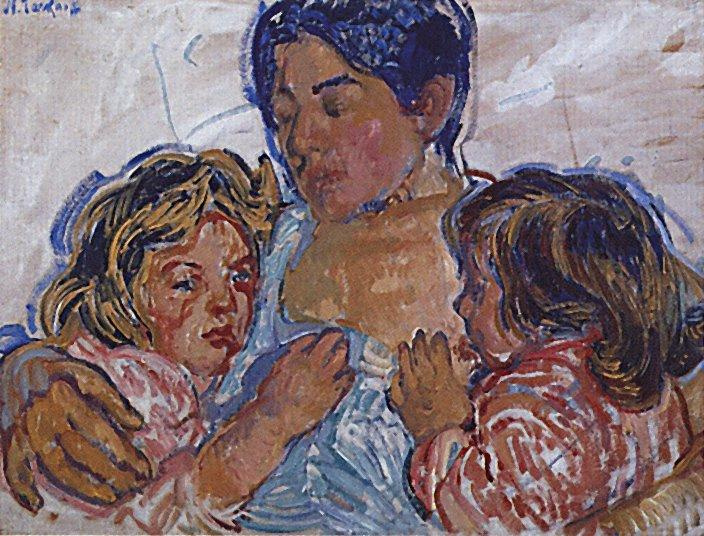 Nikolay Aleksandrovich Tarkhov. Maternal tenderness. 1909