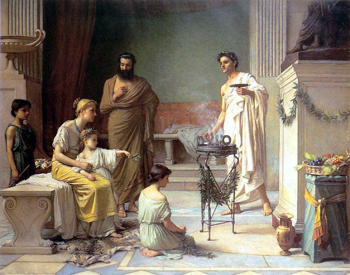 A sick child in the temple of Asclepius