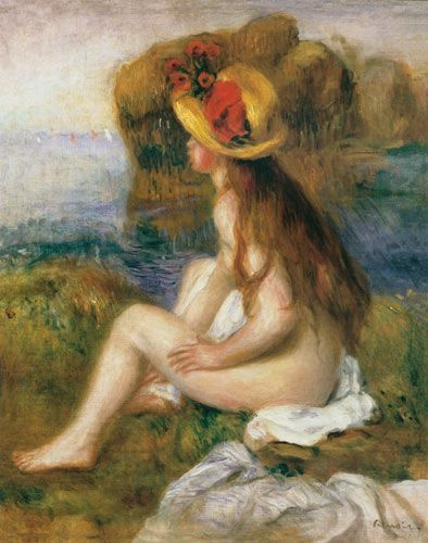 Pierre-Auguste Renoir. Bather in a straw hat