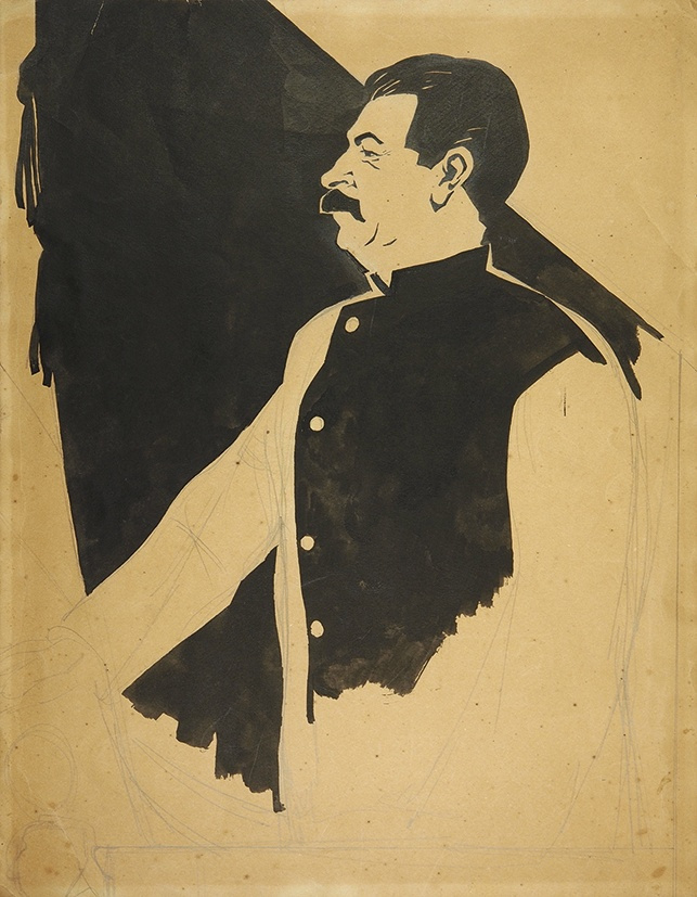 Dmitry Stakhievich Moore (Orlov). Portrait Of I. V. Stalin. 1930s brush. 34,8 x 27