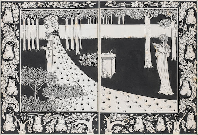 Aubrey Beardsley. La belle Isould at joyous gard