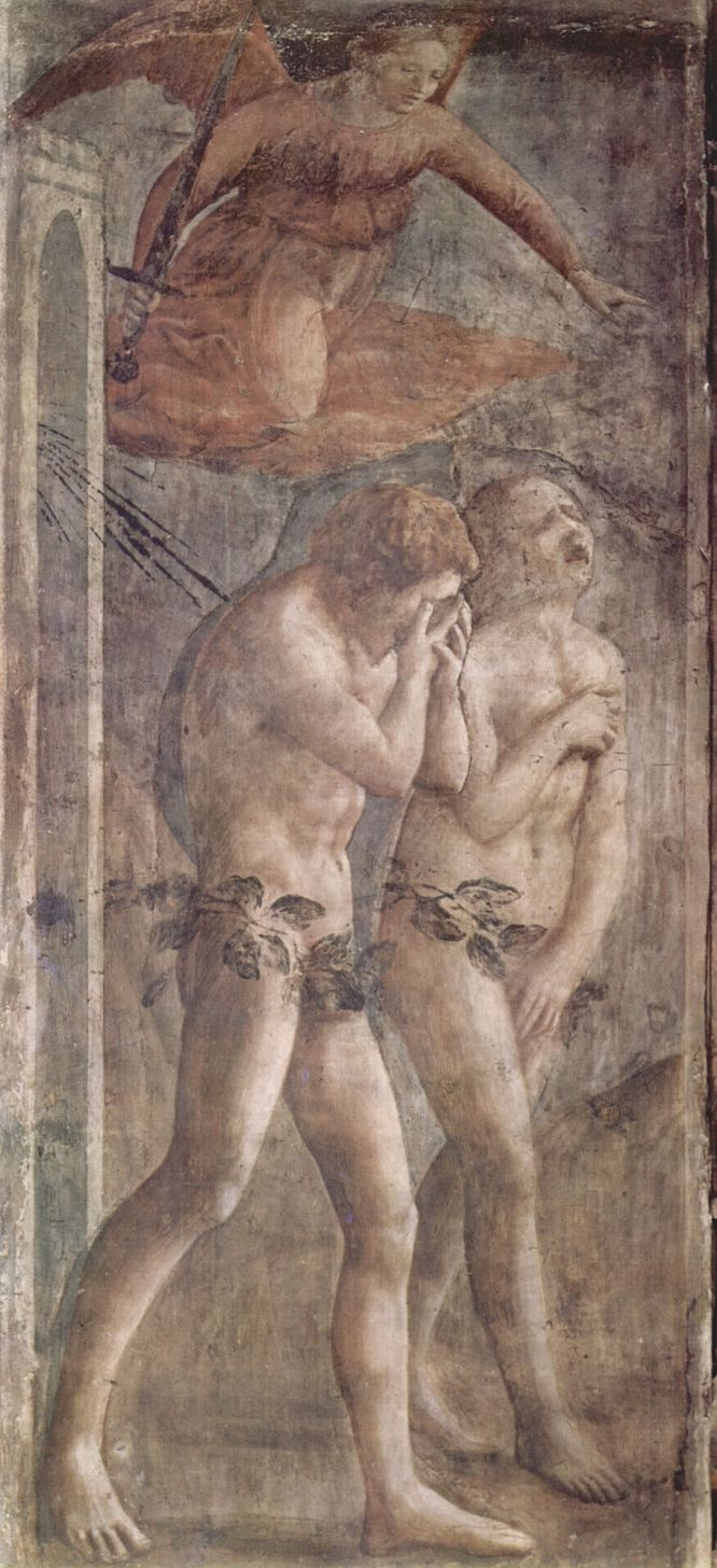 Brancacci Chapel. The expulsion of Adam and Eve from the Garden of Eden