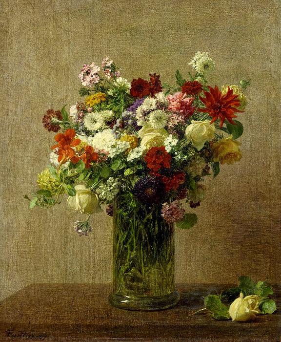 Flowers of Normandy, 1887, 60×72 cm by Henri Fantin-Latour