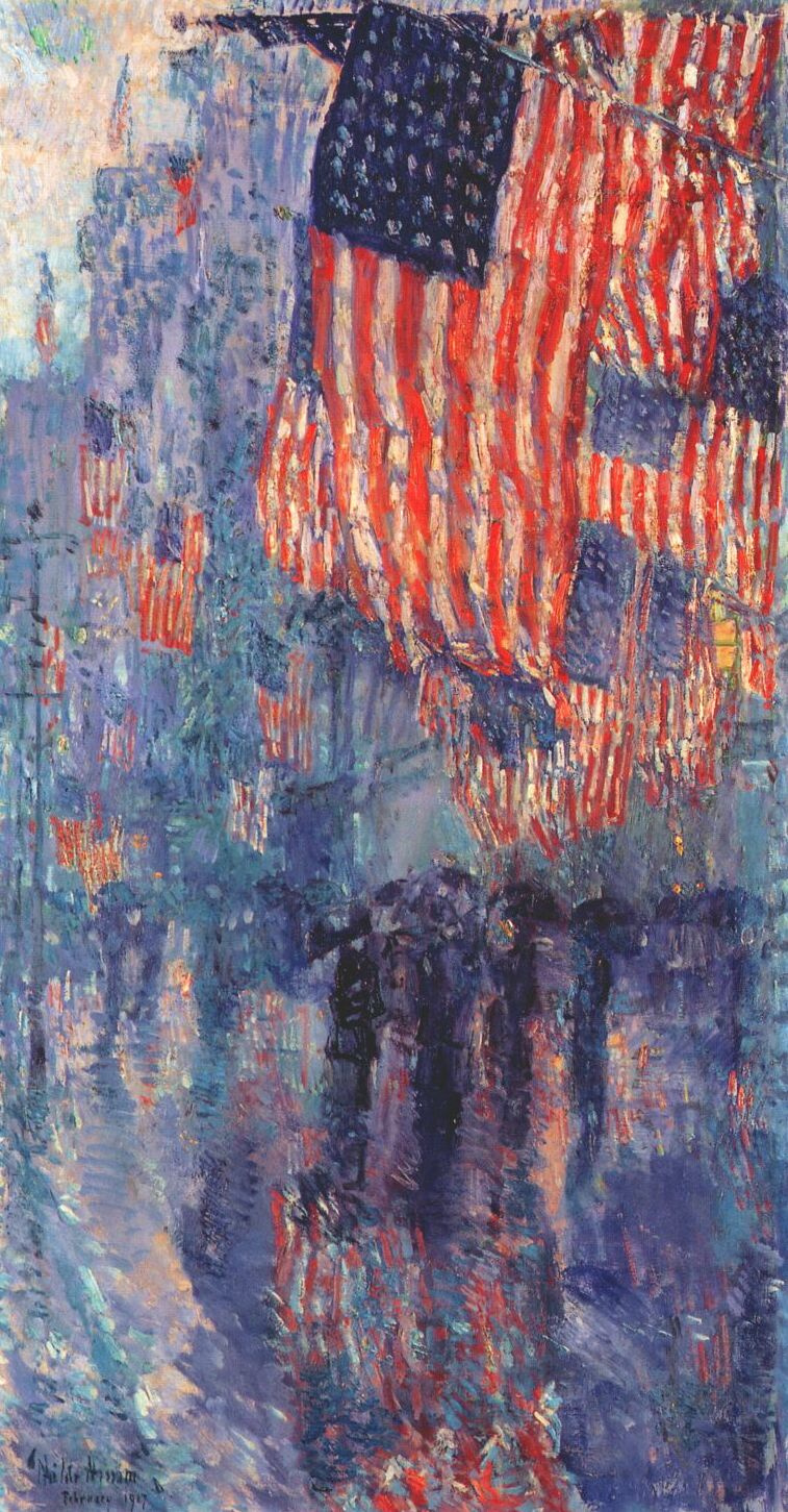 Avenue in the rain series ("Flags")