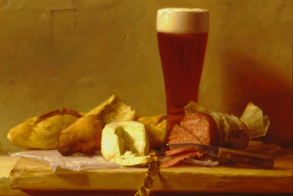 Patricia Watwood. Beer, salami and goat cheese