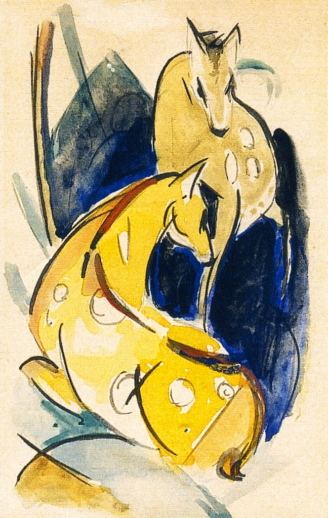 Franz Marc. Zwei gelbe Hirsche