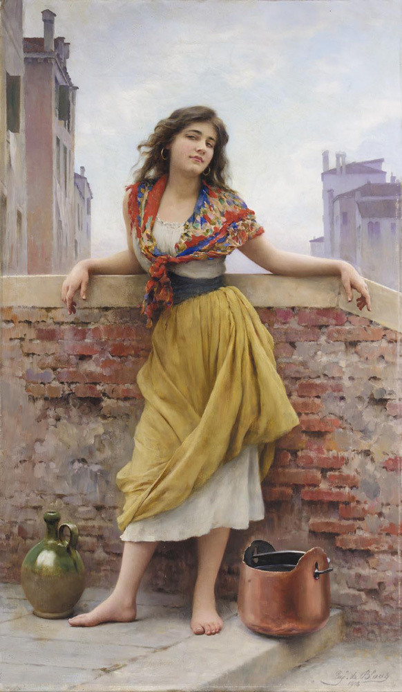 Eugene de Blaas. Girl with water