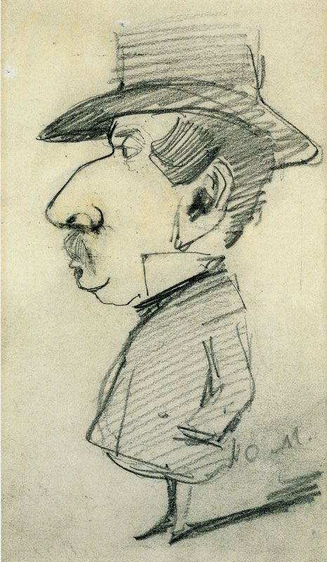Claude Monet. Caricature Of Grandfather Lebas