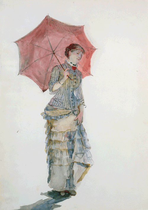 Marie Bracquemond. Woman with umbrella