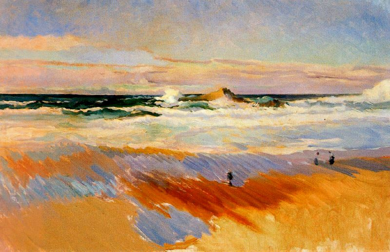 ролья (Соройя) the beach in biarritz, france:作品描述