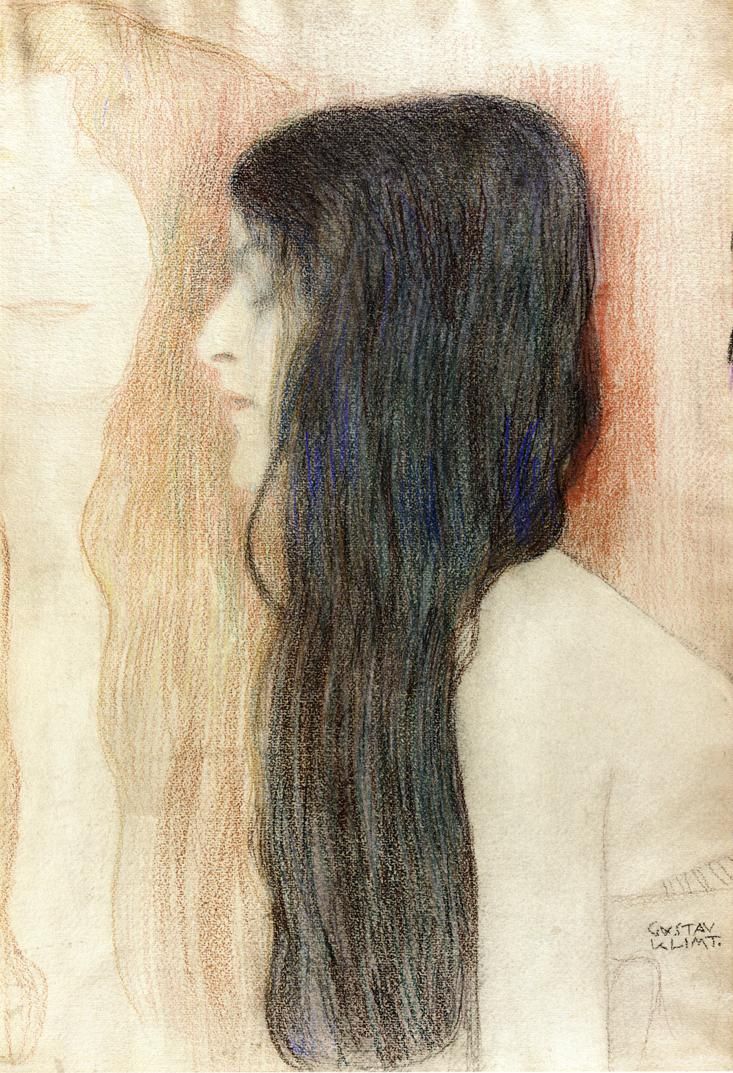 Густав Климт. Девушка с распущенными волосами