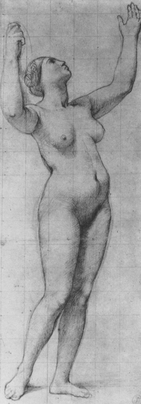 Jean Auguste Dominique Ingres. Sketch of a Nude model for an allegorical figure of France