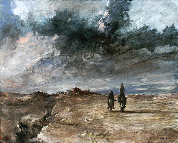 Don Quixote de La Mancha and Sancho Panza, XXI, 100×81 cm by 