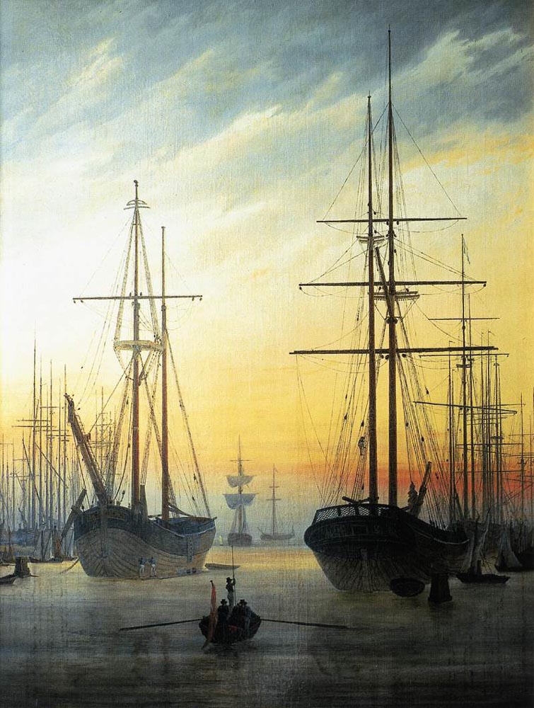 Caspar David Friedrich. Harbor view