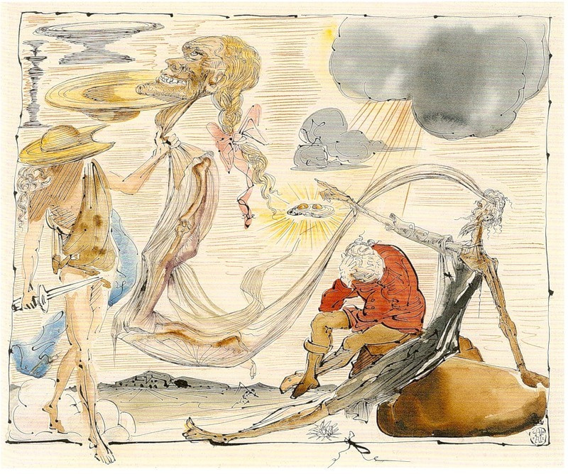 Salvador Dali. Illustration for the novel "don Quixote"