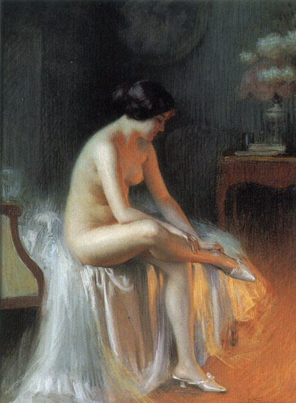 Dolphin Angolra. Nude by the fire