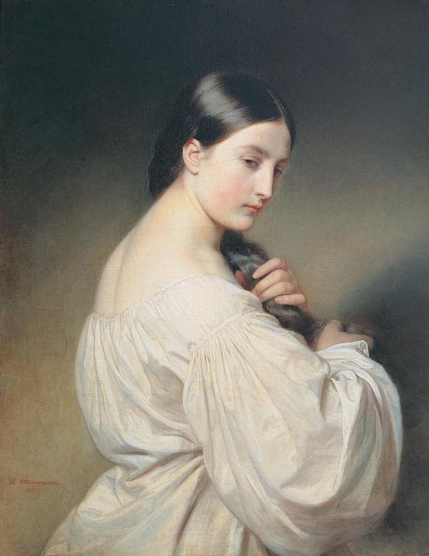 Franz Xaver Winterhalter. Portrait of a girl in white