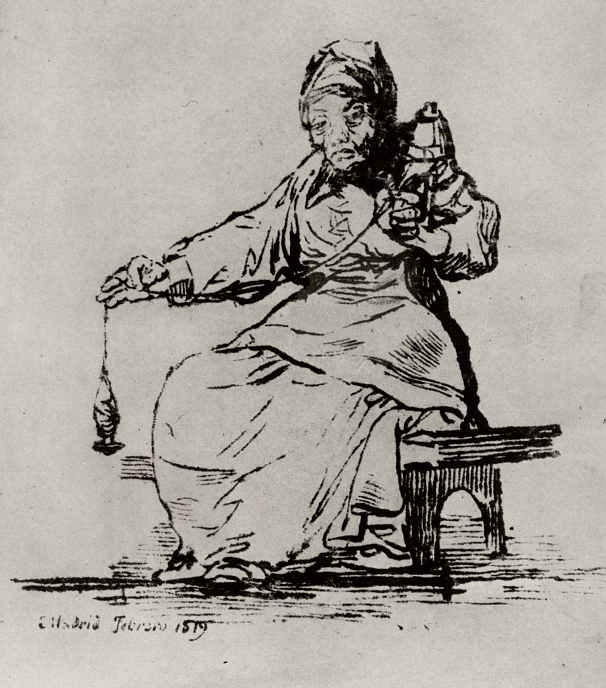 Francisco Goya. The old spinner