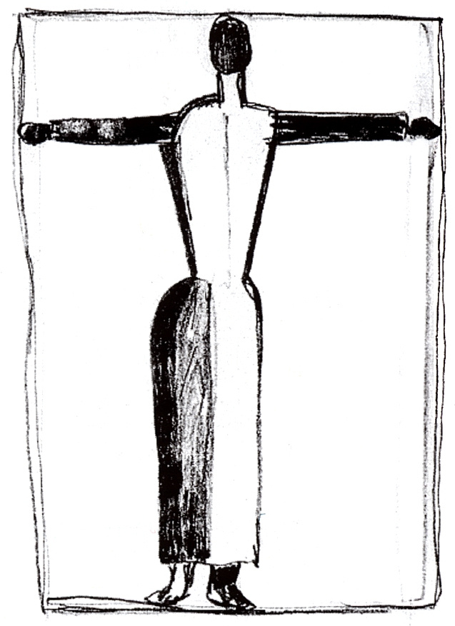 Kazimir Malevich. Figure in the form of a cross with arms raised
