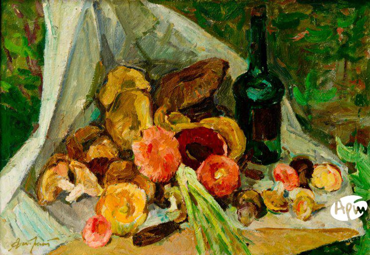 Alexander Ivanovich Stremsky. Still life with mushrooms